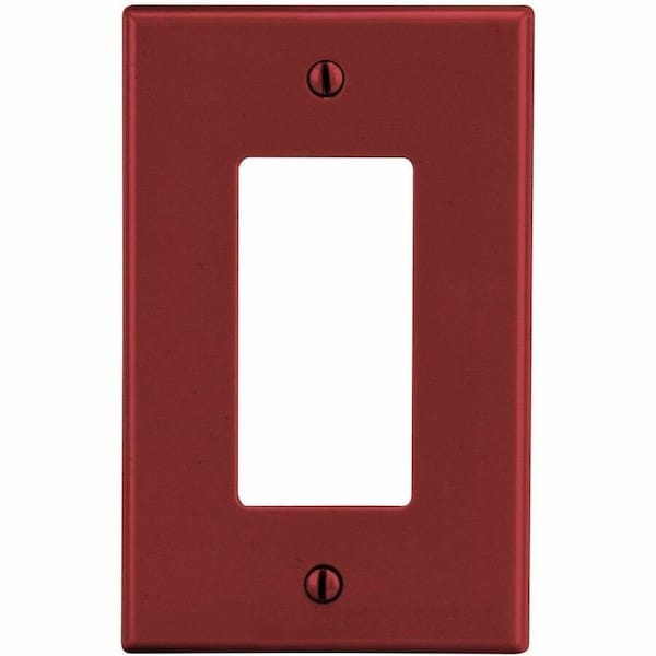 Hubbell Wiring Device-Kellems Rocker Wall Plate, Number of Gangs: 1 Plastic, Satin Finish, Red P26R - main