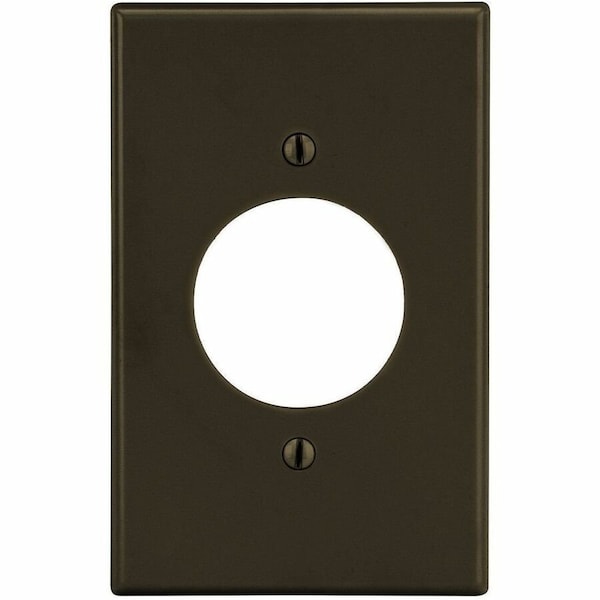 Hubbell Wiring Device-Kellems Single Receptacle Wall Plate, Number of Gangs: 1 Plastic, Satin Finish, Brown P720 - main