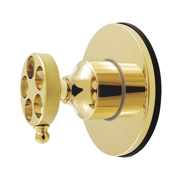 Kingston Brass Single-Handle Six-Way Diverter Valve with Knurled Handle and Round Trim Kit, Polished Brass KS4032RKZ - main