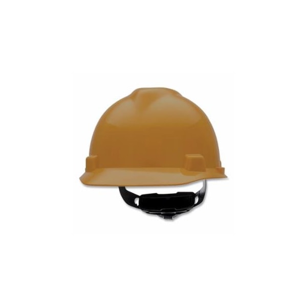 Msa Safety V-Gard Slotted Hard Hat Cap, Fas-Trac III Suspension, Gold 454-475365 - main