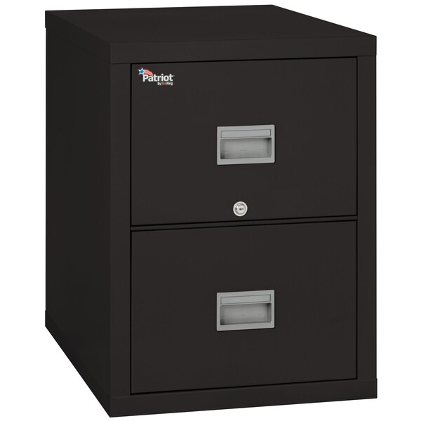 Fireking 17-3/4" W 2 Drawer File Cabinet, Black, Letter 2P1831-CBL - main