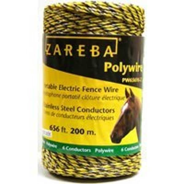 Zareba Polywire, Stainless Steel Conductor, Yellow, 656 ft L PW656Y6-Z - main
