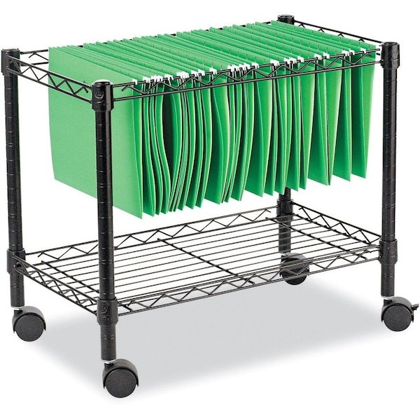 Alera Single-Tier Rolling File Cart, 24w x 14d x 21h, Black ALEFW601424BL - main