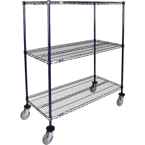 Global Industrial Nexel 3 Shelf Truck, Nexelon, 60"W x 21"D x 80"H, Polyurethane Swivel Casters B3157455 - main