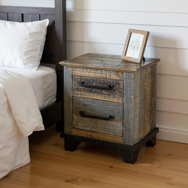 Homeroots 27" Brown Two Drawer Nightstand 527077 - main