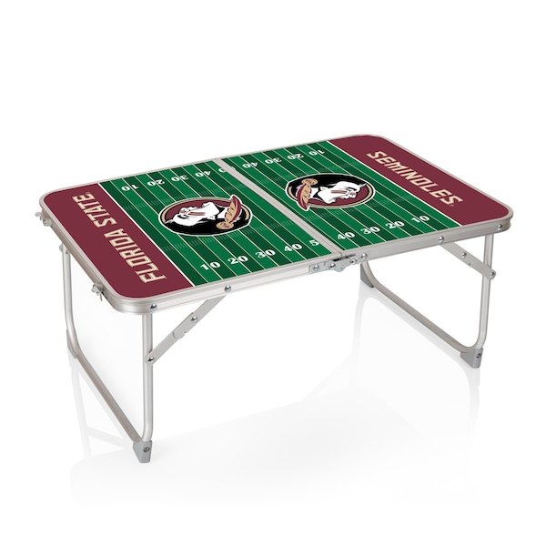 Picnic Time Family Of Brands Florida State Seminoles - Concert Table Mini Portable Table, Charcoal Wood Grain 843-00-141-174-0 - main