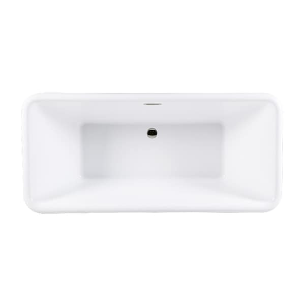 Kingston Brass 71-Inch Acrylic Oval Rectangular Double Ended Pedestal Tub with Drain, No Faucet Drillings VTSQ713224C426 - main