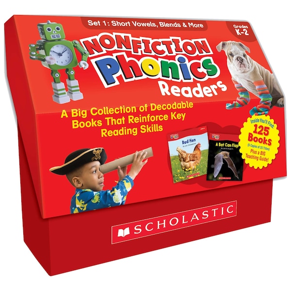 Scholastic Teaching Solutions Nonfiction Phonics Readers: Short Vowels, Blends & More, Multiple-Copy Set, 125-Book Set 9781338894691 - main