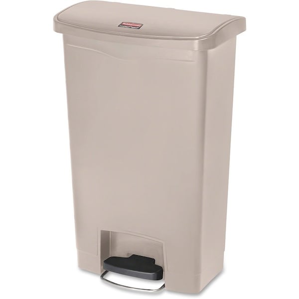 Rubbermaid Commercial Slim Jim Resin Step-On Container, Front Step Style, 13 gal, Beige 1883458 - main