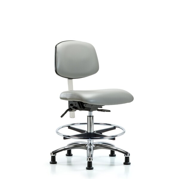 Blue Ridge Ergonomics Med Bench Chair, Vinyl, CF, Glds, Dov, CL100, No Arms, 22" to 29" Height, Dove BR-NCR-VMBCH-CR-T1-A0-CF-RG-8567 - main