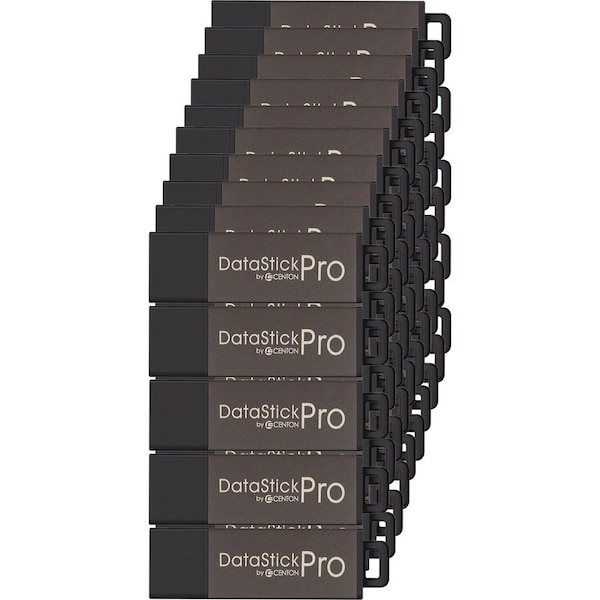 Centon DataStick Pro USB 2.0 Flash Drives - 16 GB - USB 2.0 - Gray - 5 Year Warranty - 50 Pack S1-U2P1-16G50PK - main