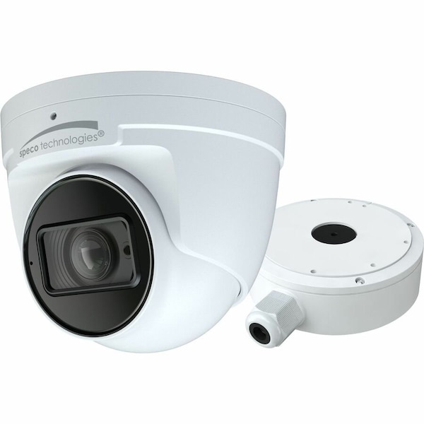 Speco Technologies 8MP H.265 NDAA IP Turret Camera with Advanced Analytics, Junction Box, White O8T9M - main