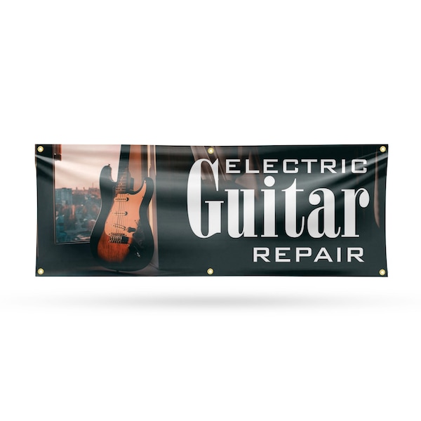 Signmission Electric Guitar Repair, 24 Inch x 72 Inch, Vinyl Banner B-72-30556 - main