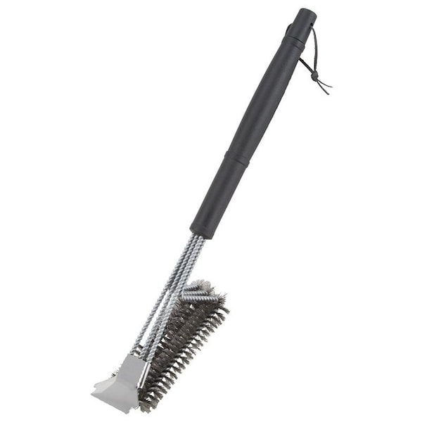 Omaha Preminum Grill Brush, 6 in L Brush, 3 in W Brush, Stainless Steel Bristle, Stainless Steel Bristle BBQ-37140 - main