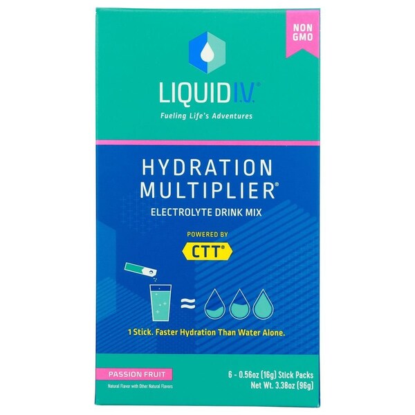 Liquid I.V. Hydration Multiplier Passion Fruit Electrolyte Drink Mix, 3.39 Ounce LVM6002 - main