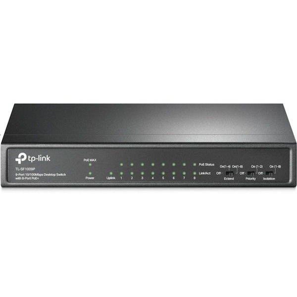 Tp-Link 9-Port 10/100Mbps Desktop Switch with 8-Port PoE+ TL-SF1009P - main