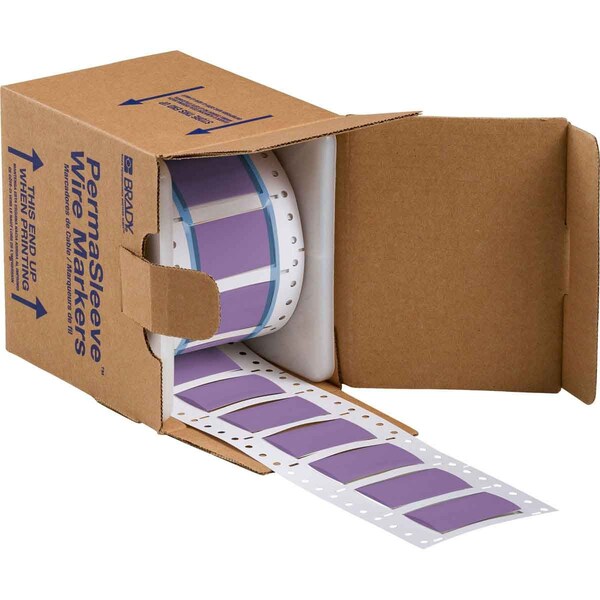 Brady PermaSleeve Heat Shrink Wire and Cable Labels 3/4 in. for 3 in., 1 in. Violet Double-Sided 3PS-750-2-VT-S-2 - main
