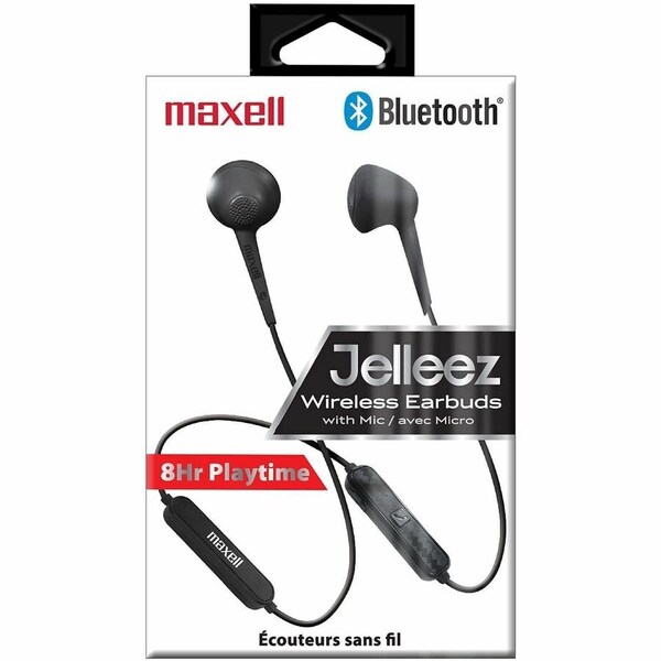 Maxell Jelleez Earset - Wireless - Bluetooth - Earbud - Black 198018 - main