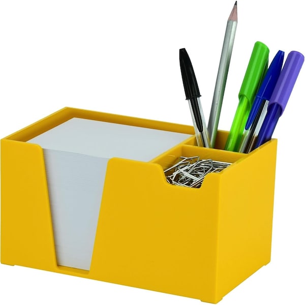 Acrimet Desktop Organizer Pencil, Pen, Paper, Clip, Caddy Holder (Plastic) (Paper Included) (Yellow Color) 954.AC - main