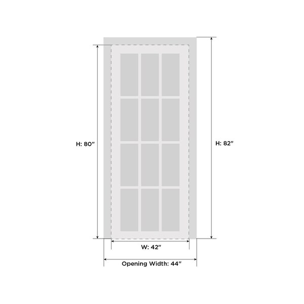 Sartodoors Solid French Door 42 x 80in, Planum 0660 Painted White W/ Frosted Glass, Sgl Panel Frame Trim PLANUM0660ID-BEM-42 - main