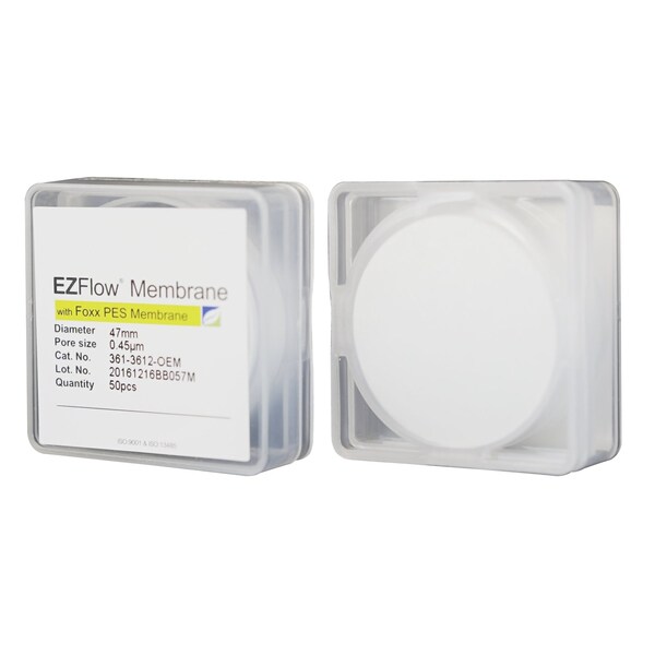 Foxx Life Sciences EZFlow PES Membrane Filters, 0.45 um, 25 mm Diameter Filter Discs, Non-Sterile, 50PK 361-3212-OEM - main