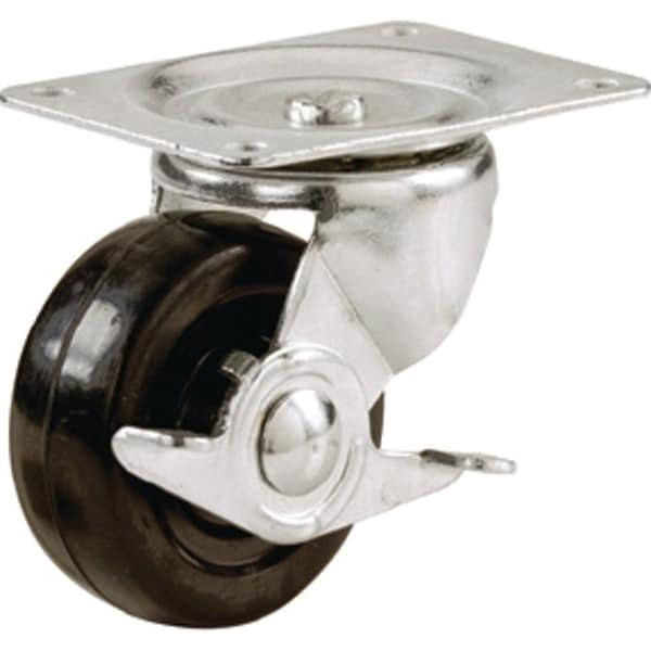 Shepherd Hardware Swivel Caster, 2-1/2 in Dia Wheel, 1-1/8 in W Wheel, Rubber Wheel, 100 lb 9510 - main