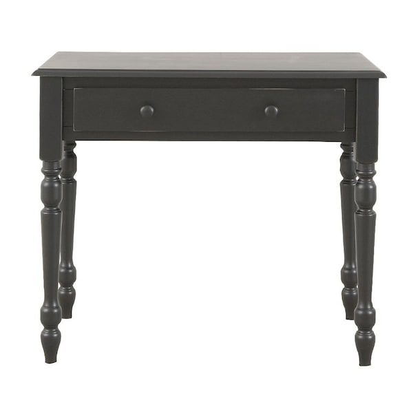 Homeroots 34" Black Writing Desk With Two Drawers 516422 - main
