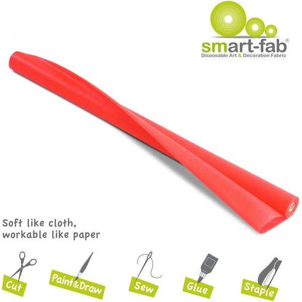 Smart-Fab Disposable Art & Decoration Fabric, Red, 48" x 40ft Roll 1U384804060 - main
