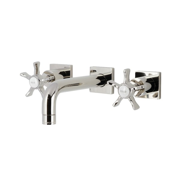 Kingston Brass Double-Handle Wall Mount Bathroom Faucet, Polished Nickel KS6126NX - main