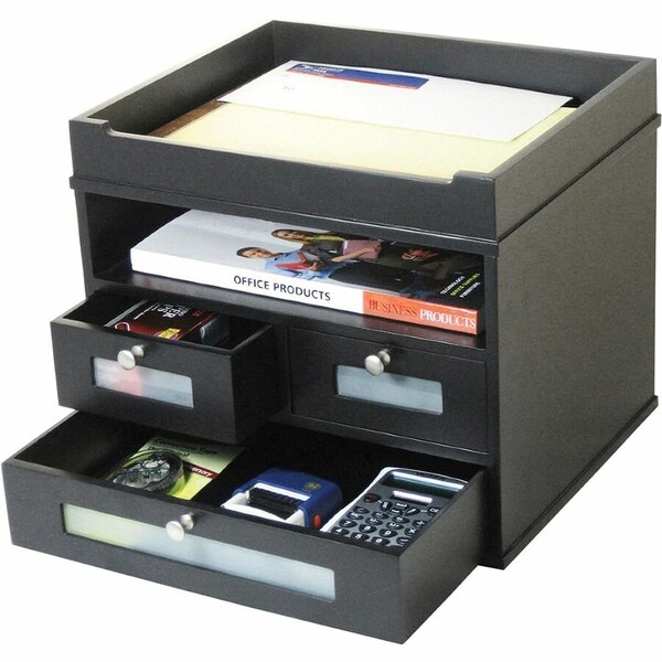 Victor Technology Drawer with Letter Tray, Black, Wood, 12 3/4 in W, 10 5/8 in L, 10 7/8 in H, 10.6" D 5500-5 - main