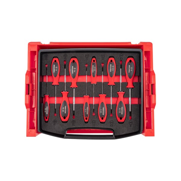 Tekton Phillips and Slotted Screwdriver Set w/ Drawer and Rack, 4 IN Shanks, 10-Piece, #0-#3, 3-8 mm DWZ90600 - main