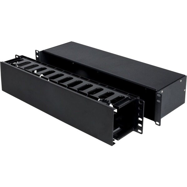 Rack Solutions Patch Cable Organizer - Cable Organizer - Black - Plastic, Steel 160-5330 - main