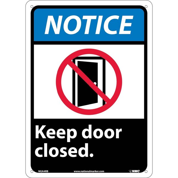 Nmc Notice Keep Door Closed Sign, NGA4RB NGA4RB - main