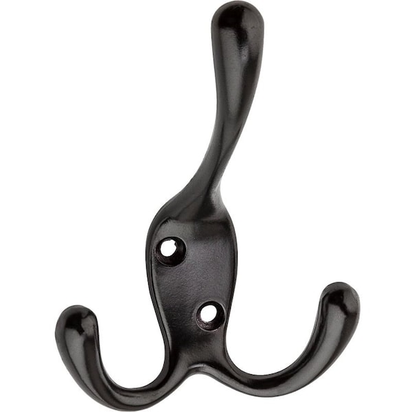 National Hardware V1442 Series Robe Hook, 3-Hook, Zinc, Oil-Rubbed Bronze, Screw Mounting N337-206 - main