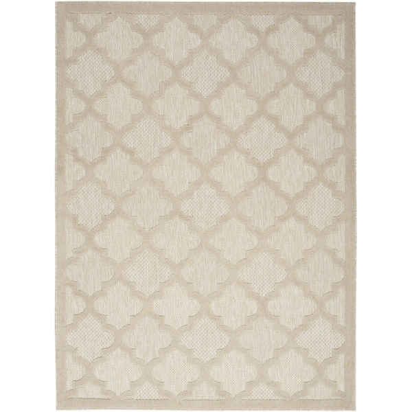 Homeroots 4' X 6' Cream And Beige Trellis Indoor Outdoor Area Rug 545554 - main