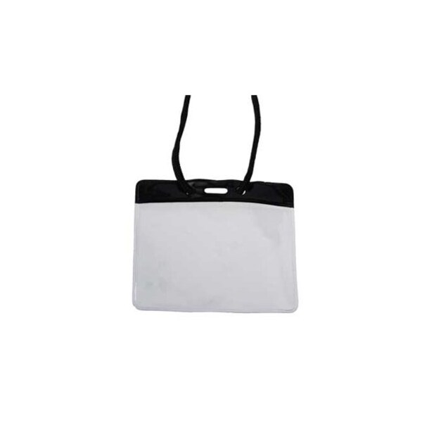 Brady BADGE HOLDER, GOVERNMENT/MILITARY BLACK BAR BADGE HOLDER W/36in CORD AND CORD LOCK 1860-2801 - main