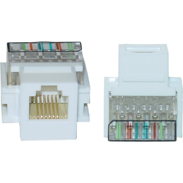 Cable Wholesale RJ11/RJ12 Keystone Phone Jack, White, RJ11 / RJ12 Female to Toolless Wire Inserts 331-120WH - main