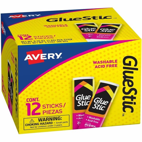 Avery Dennison Avery, PERMANENT GLUE STIC, 0.26 OZ, APPLIES WHITE, DRIES CLEAR 00166 - main