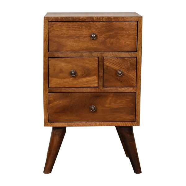 Homeroots 24" Brown Solid Wood Two Drawer Nightstand 701731 - main