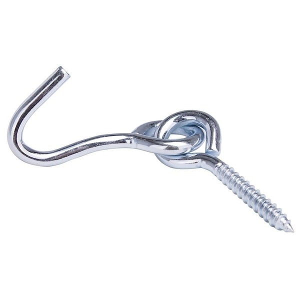 Prosource Hammock Hook, 1-1/4 in Opening, Steel, Silver, Zinc LR-404-PS - main