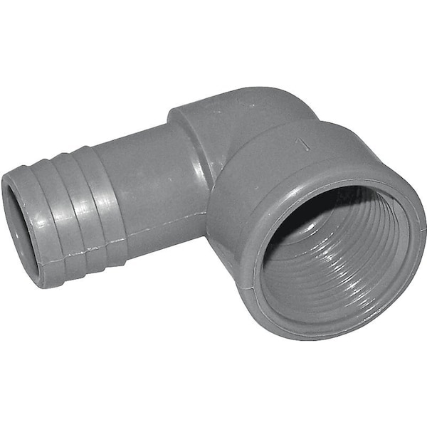 Genova Boshart Combination Pipe Elbow, 3/4 in, Insert x FPT, 90 deg Angle, PVC, Black UPVCFE-07 - main
