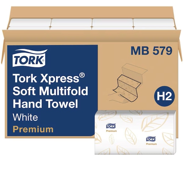 Tork Premium Xpress Soft H2 White Multifold 2-Ply Paper Towel, 2160PK MB579 - main