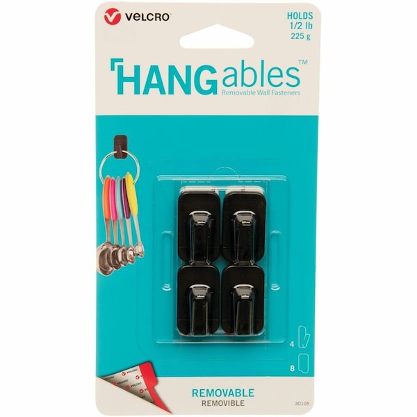 Velcro Brand 4CT BLK Micro Hangables VEL-30105-USA - main
