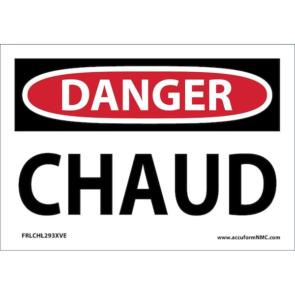 Accuform Hot Surface Sign, 3.5 in H x 5 in W, Adhesive Dura-Poly FRLCHL293XVE - main