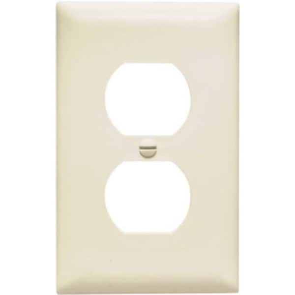 Legrand TradeMaster TP Outlet Wallplate, 5-3/4 in L, 2.35 in W, Mid, 1 -Gang, Nylon, Light Almond, 10PK TP8LACP10 - main