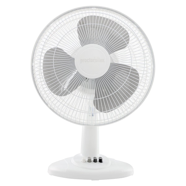 Proctor-Silex 12 Inch 40w Oscillating Table Fan in White 750123612M - main