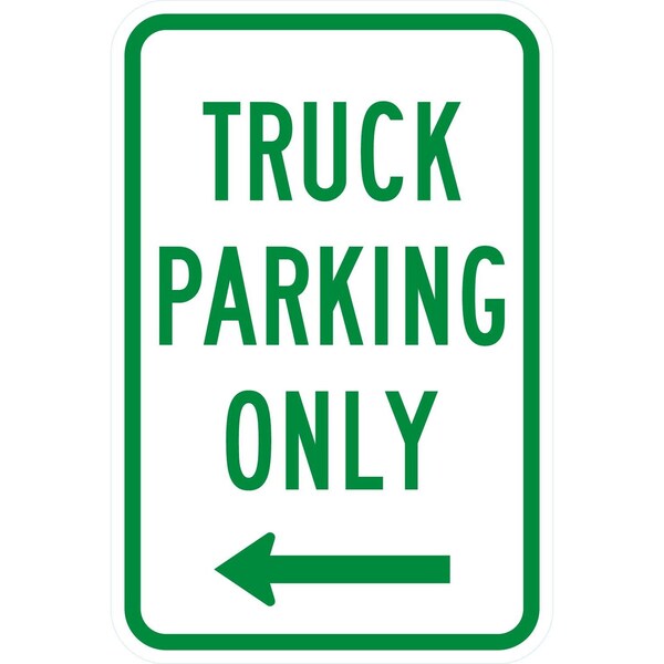 Lyle Truck Parking Only with Left Arrow, 12x18, Non-Reflective, White G-4771-NA_12x18 - main