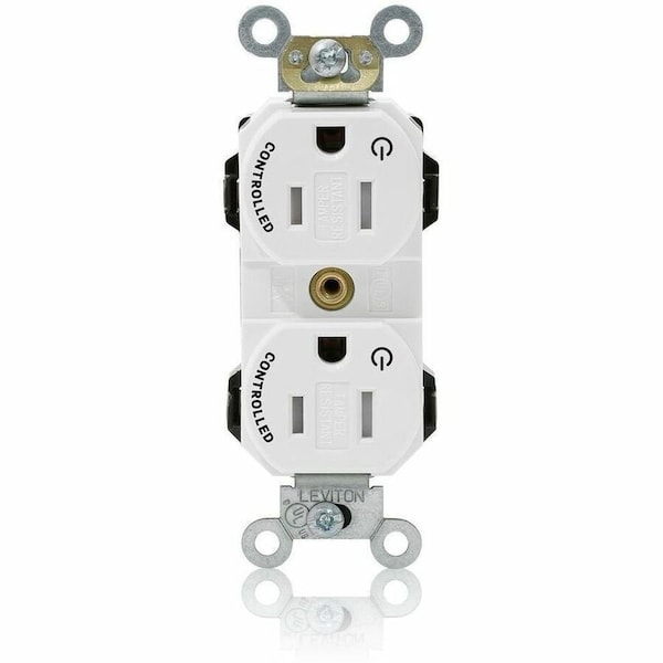 Leviton Straight Blade Receptacle, 5-15R, 15 A, 125V AC, Self-Grounded MT562-2SW - main