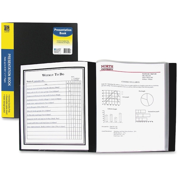 C-Line Products Bound Sheet Protector Presentation Book, 12-Pocket, PK6 33120 - main