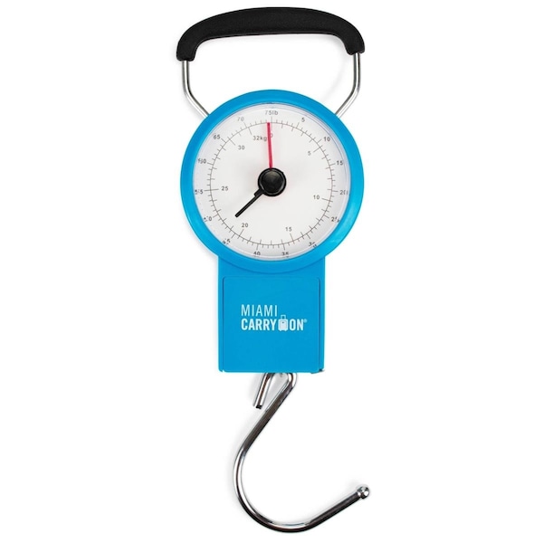 Naftali Miami CarryOn Mechanical Luggage Scale with Tape Measure - 75 Lbs Blue TRASCBL - main